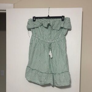 American Eagle Outfitters Green Strapless Dress